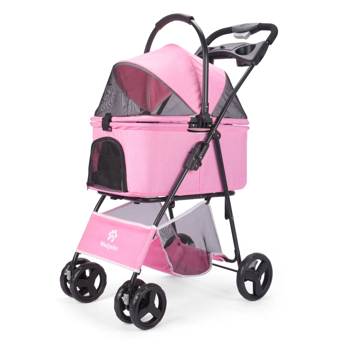 Three In One Foldable Pet Stroller With Removable Carrier All Terrain Waterproof