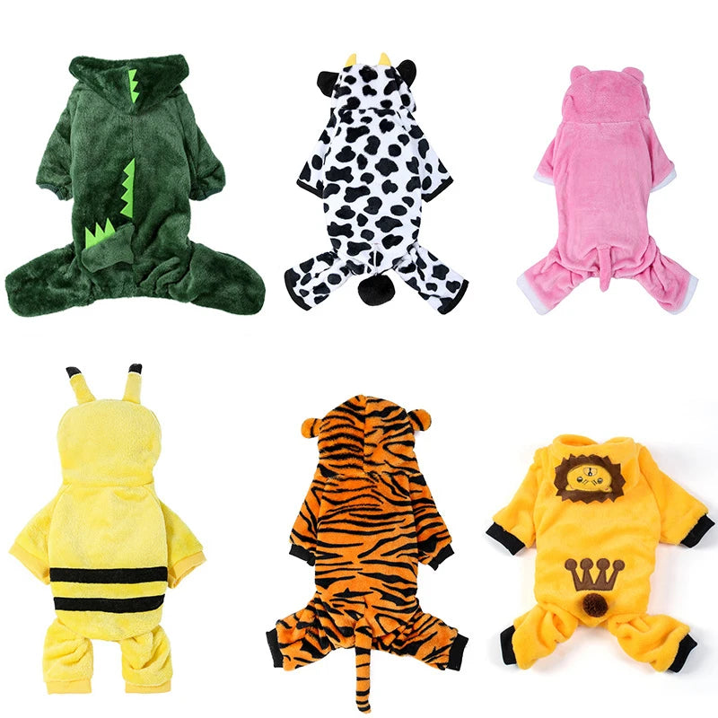 Pet Dog Clothes Soft Warm Fleece Jumpsuits for Small Dogs