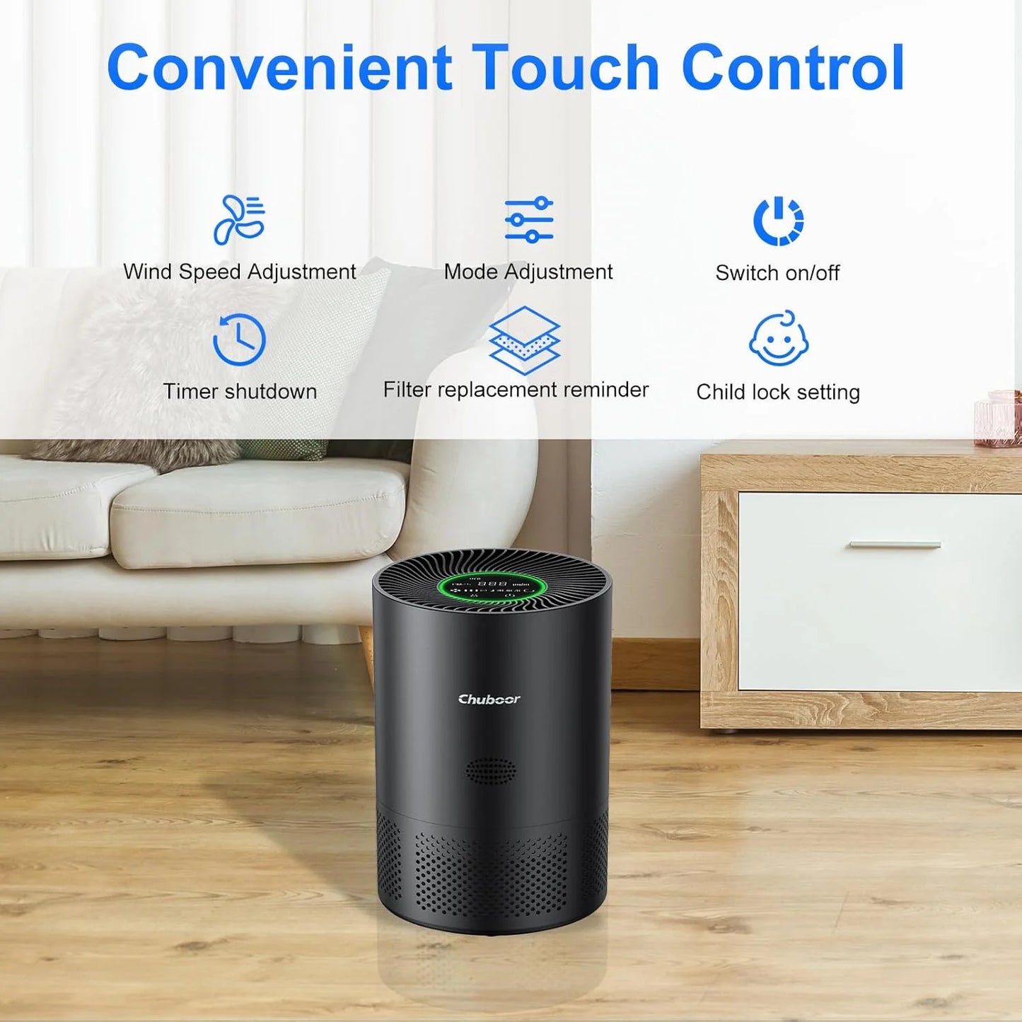 Chuboor H13 True HEPA Air Purifier For Home Tuya App