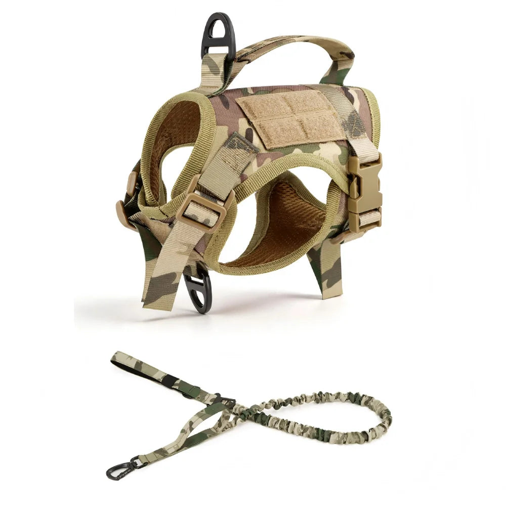 Tactical Cat Harness And Leash Set Adjustable Escape Proof Mesh
