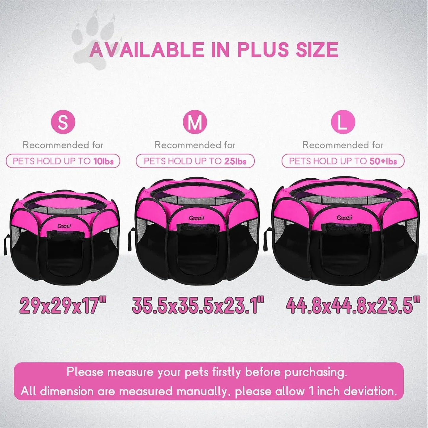 Portable Foldable Cat Playpen Enclosed Tent Zipper Top