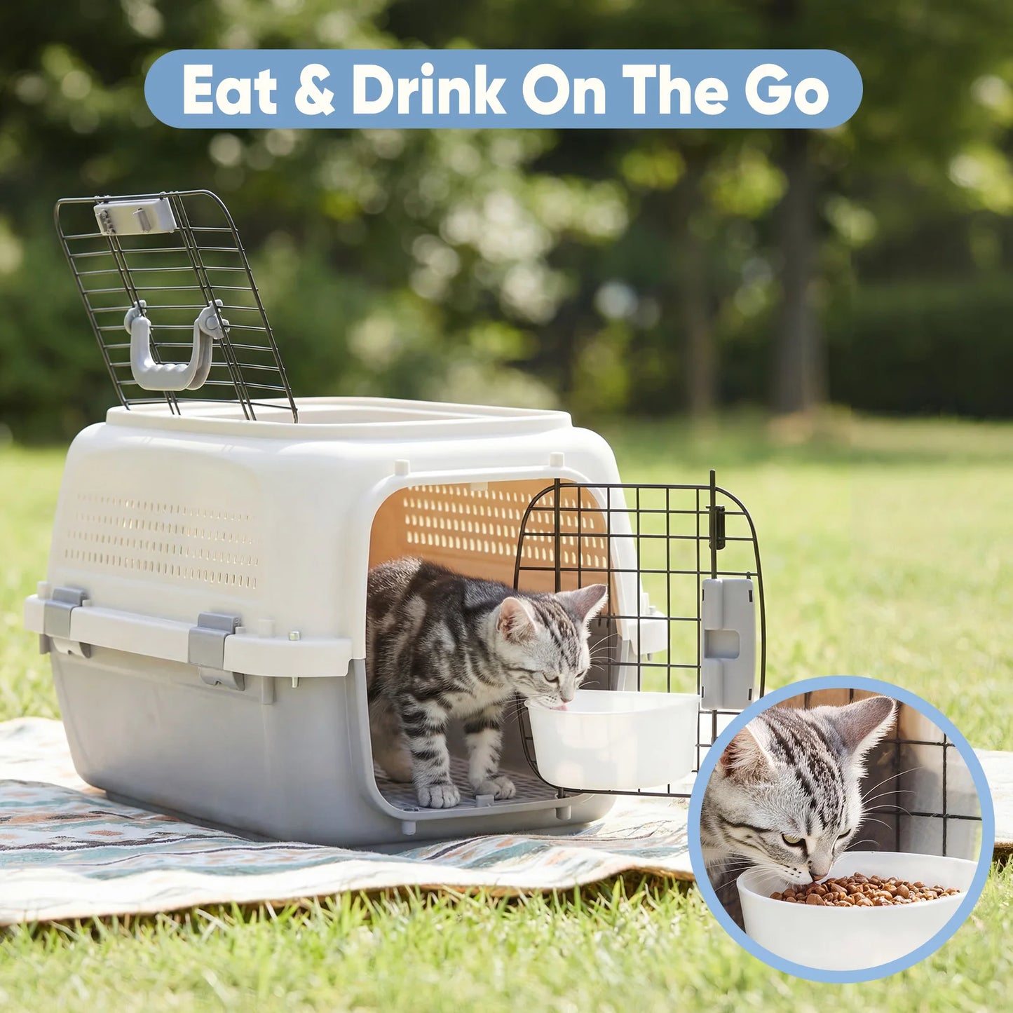 JHK Pet Carrier for Small Dogs and Cats Security Latches