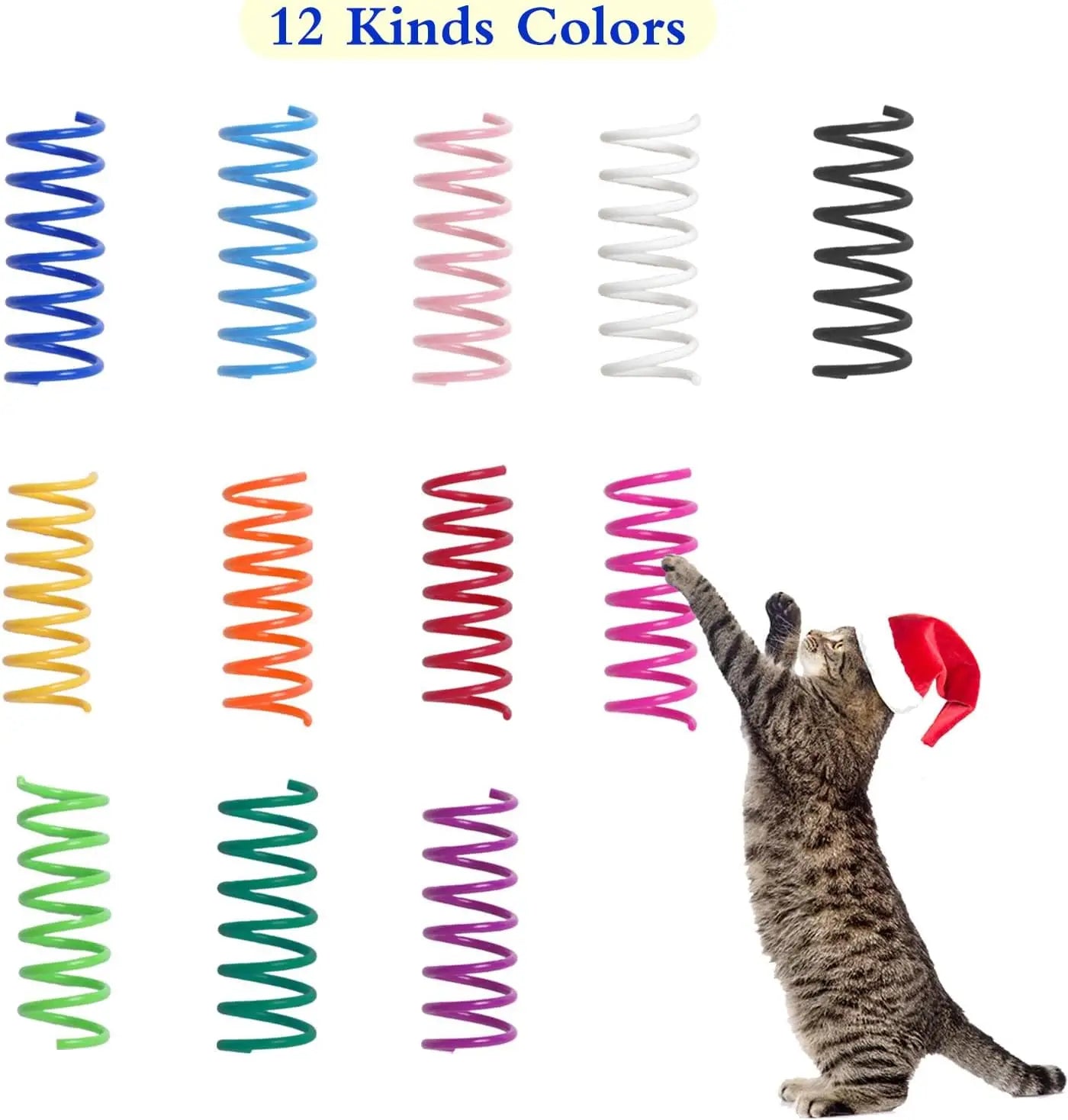 12 Cat Spring Toys for Indoor Cats Interactive Coil Springs