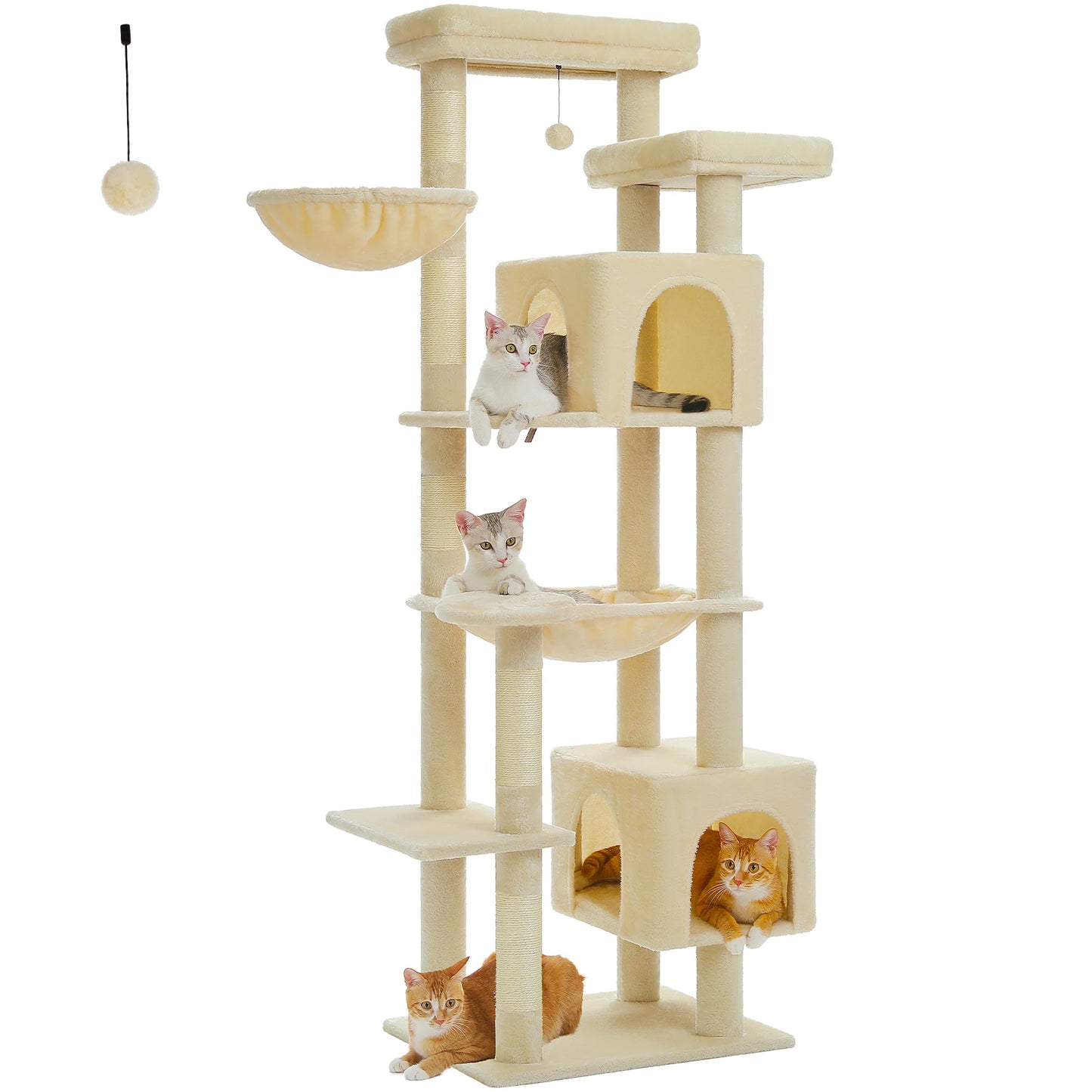 PAWZ Road Five Level Cat Tree Plush Cat Condo With Scratching Posts