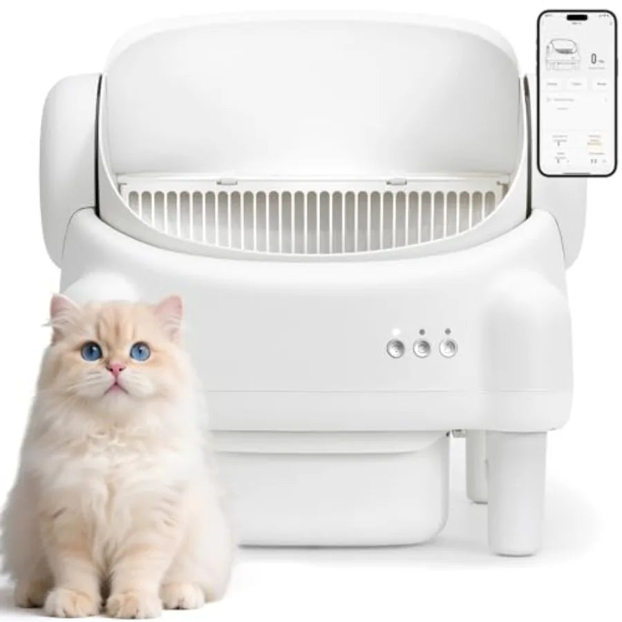 Automatic Self Cleaning Cat Litter Box for Multiple Cats with App Control