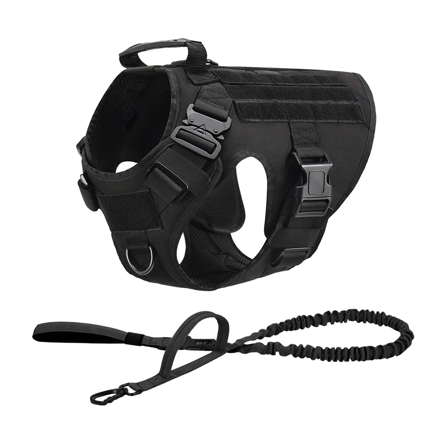 Tactical Molle Dog Harness With Pouches For Training