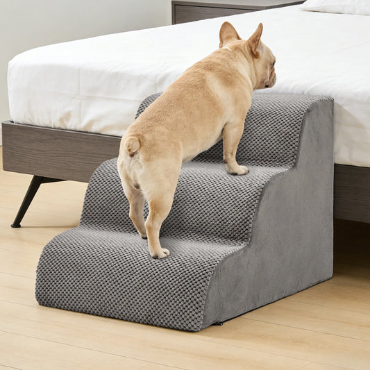 JHK 3-5 Step High Density Foam Dog Stairs For Small Dogs