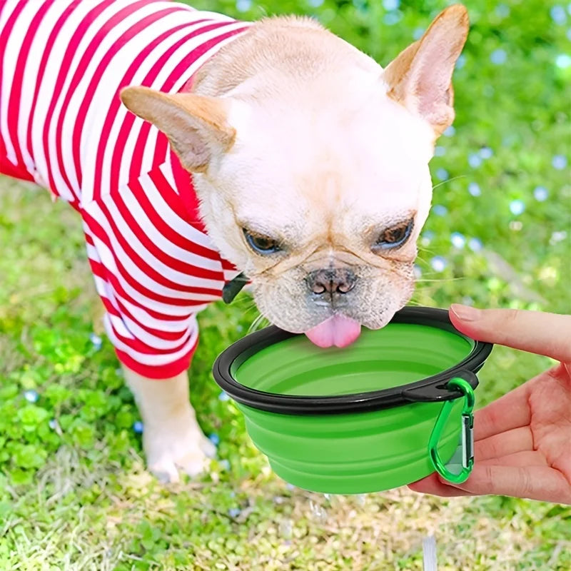 Portable Pet Food Bowl TPR Silicone Collapsible Travel Dish