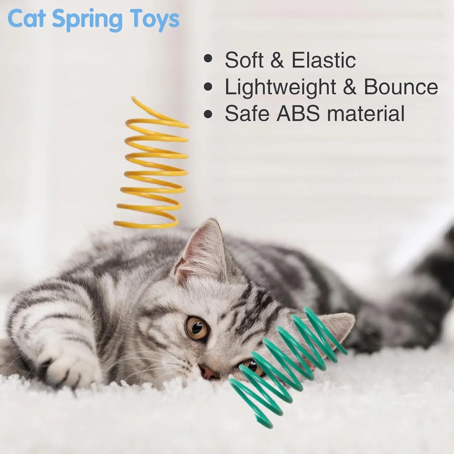 12 Cat Spring Toys for Indoor Cats Interactive Coil Springs
