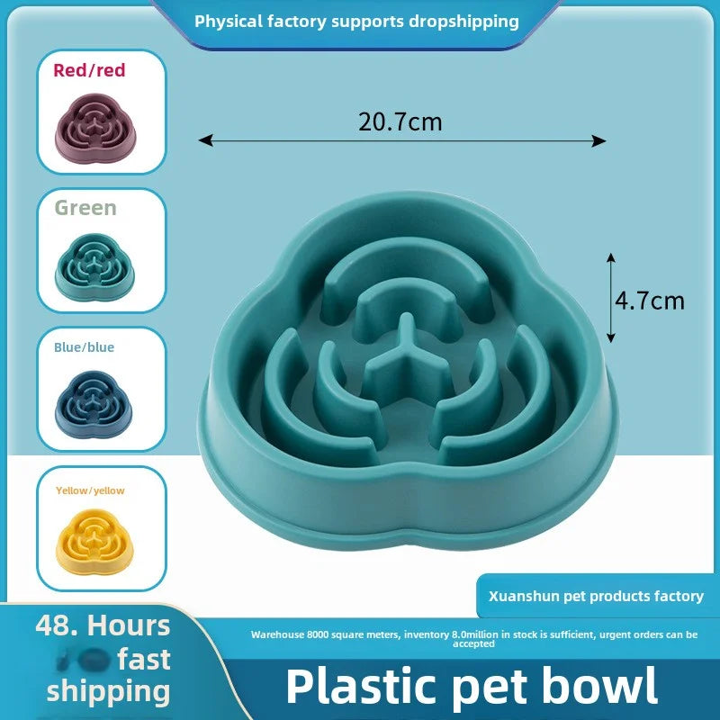 Plastic Slow Feeder Dog Bowl Cloud Shape 500ml Anti Vomiting