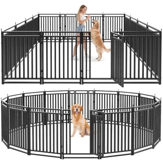 Dog Fence Outdoor Playpen Portable Puppy Kennel for Yard RV