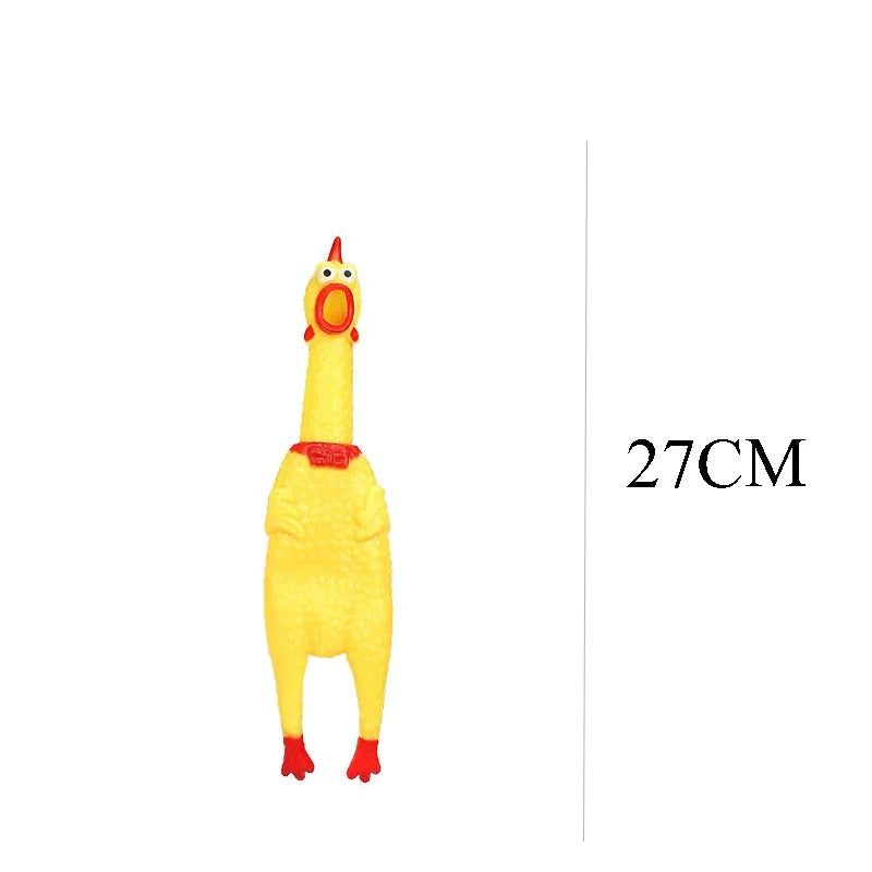 Dkstinye Squeaky Chicken Dog Toy Rubber Squeaker Chew Toy
