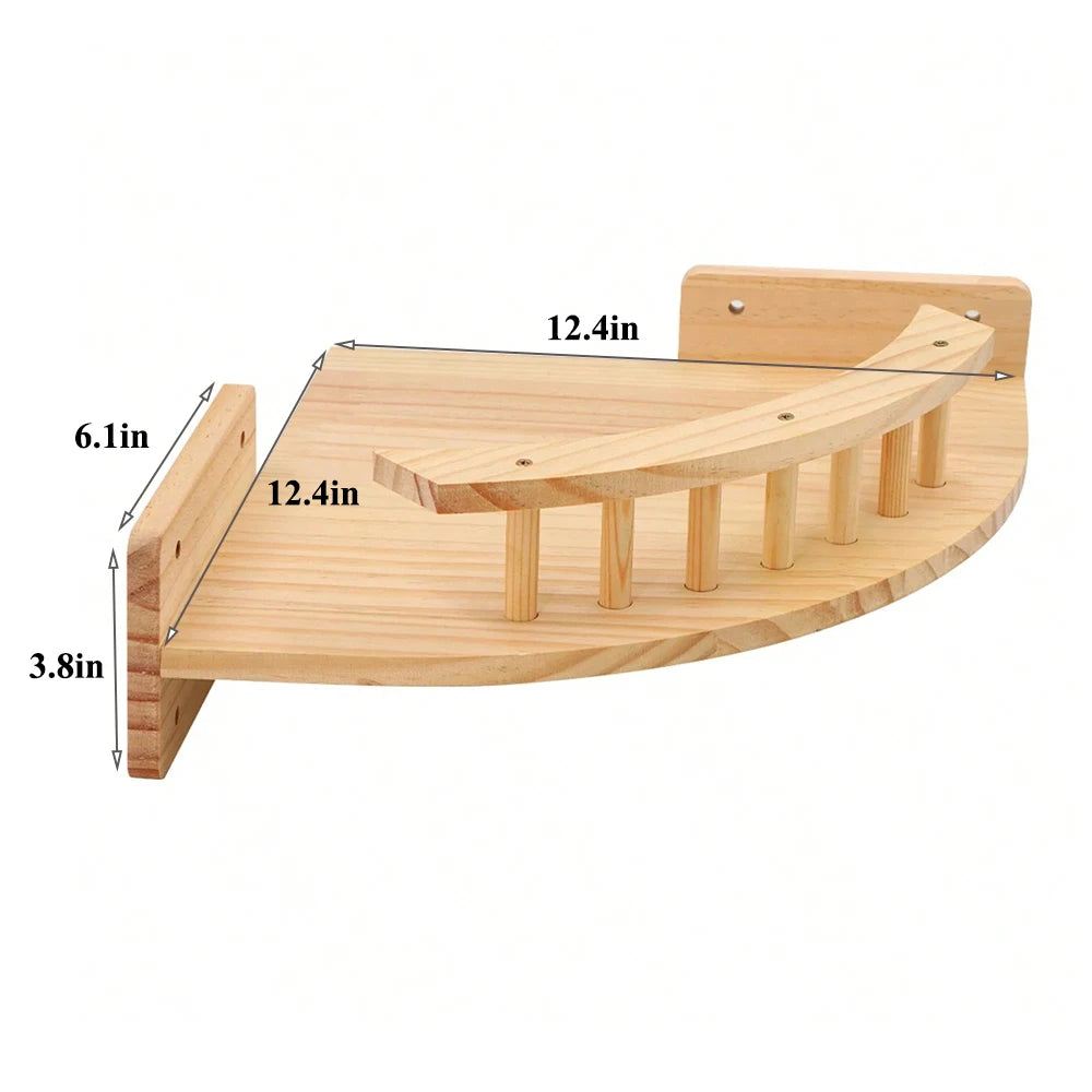 PETRAVEL Cat Wall Mounted Climbing Shelf Four Step Scratching Post