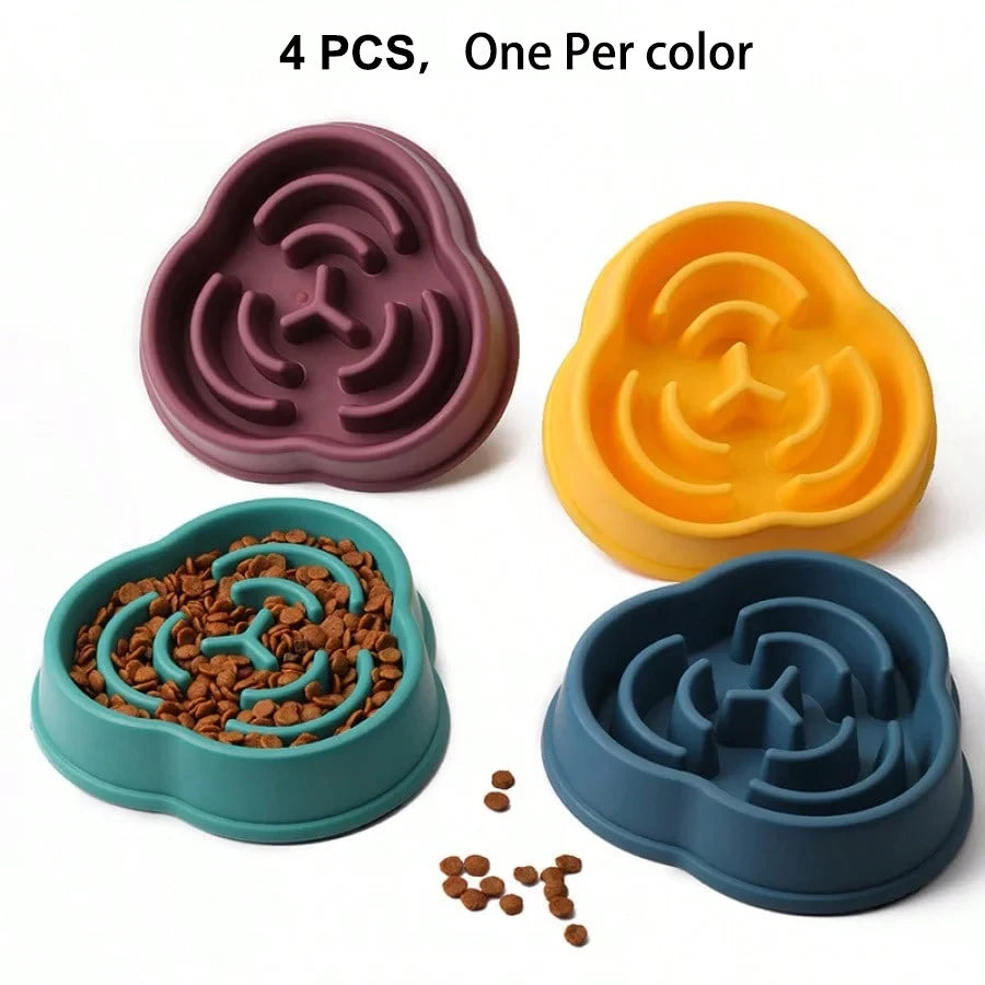 Plastic Slow Feeder Dog Bowl Cloud Shape 500ml Anti Vomiting