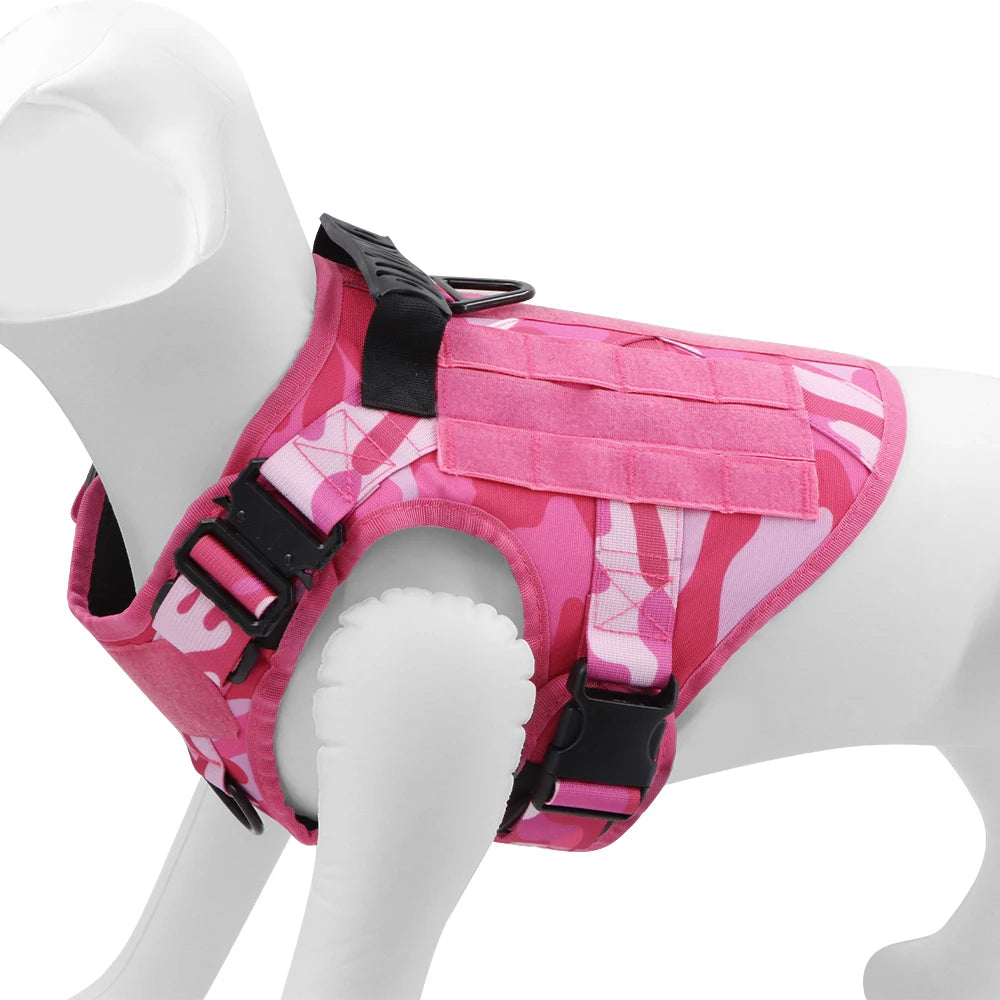 Military Camouflage Dog Harness Tactical Adjustable Vest for Training