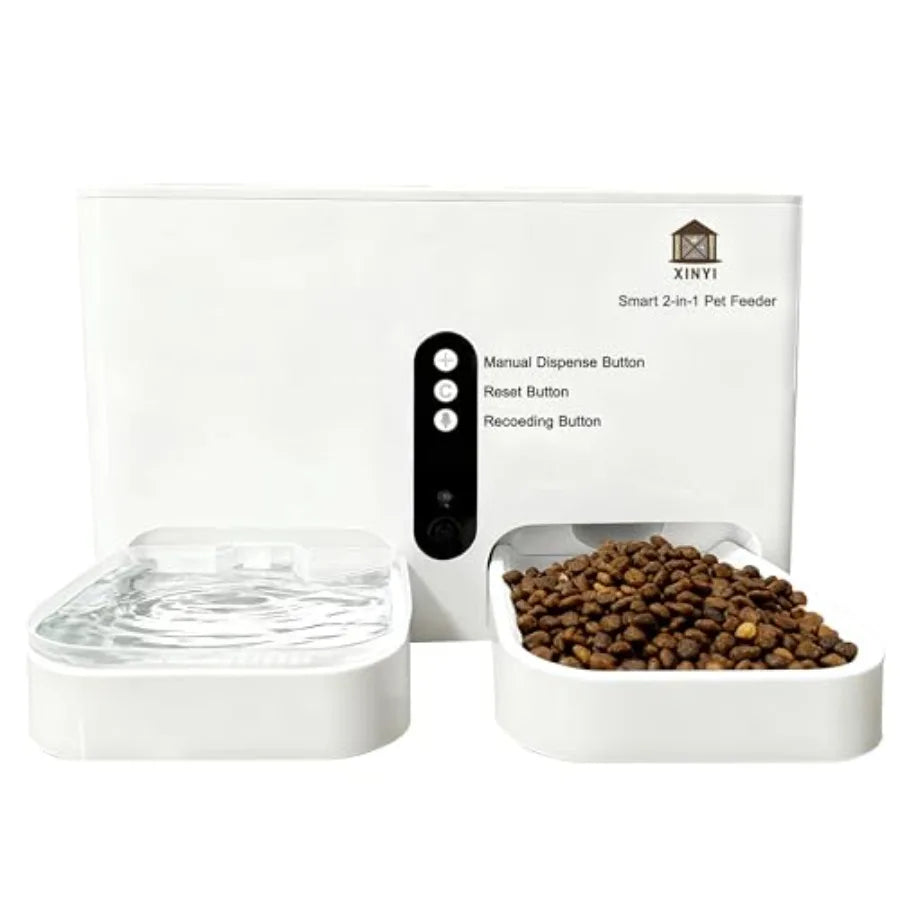 2 In 1 Automatic Pet Feeder And Water Dispenser With WiFi App Control For Cats