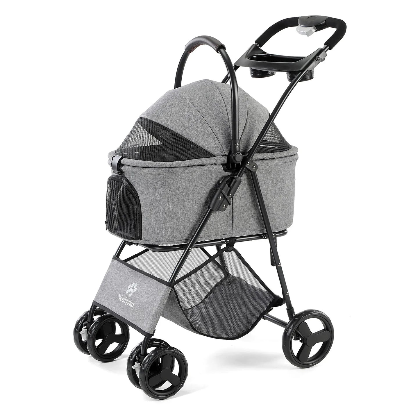 Three In One Foldable Pet Stroller With Removable Carrier All Terrain Waterproof