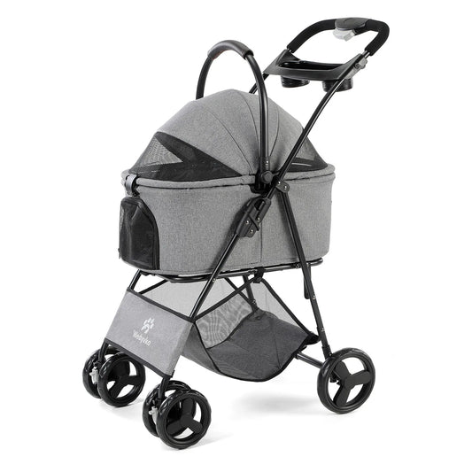 Three In One Foldable Pet Stroller With Removable Carrier All Terrain Waterproof