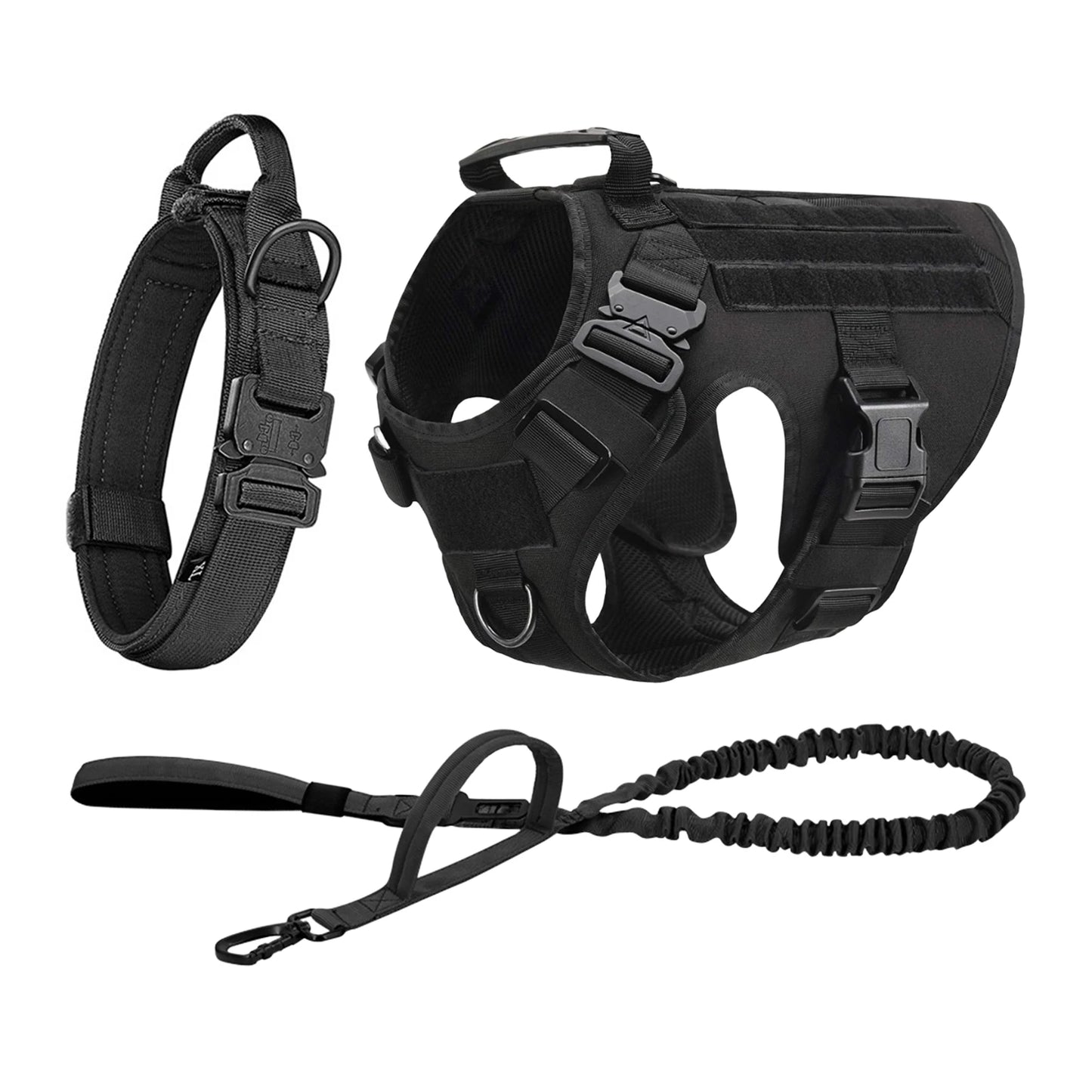 Tactical Molle Dog Harness With Pouches For Training