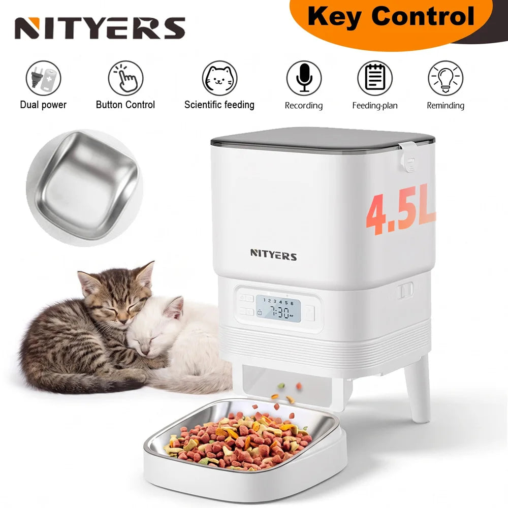 Nityers Automatic Cat Feeder With Timer And Voice Recorder