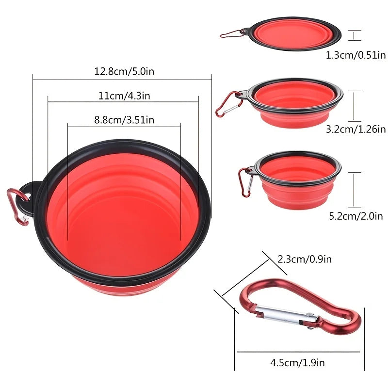 Portable Pet Food Bowl TPR Silicone Collapsible Travel Dish