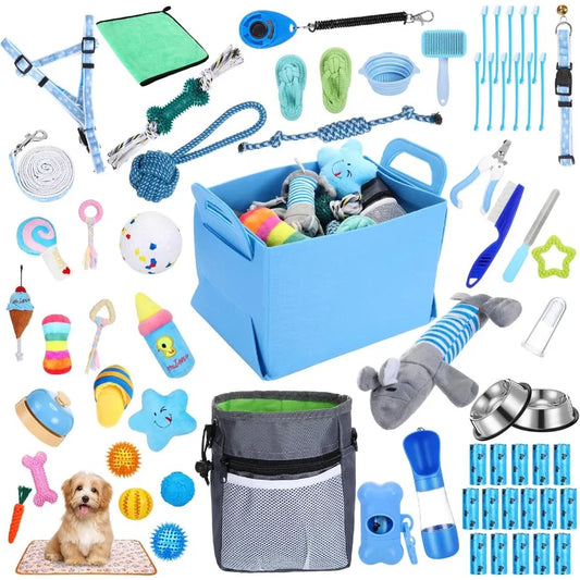65 Pcs Puppy Starter Kit For Small Dogs Essentials Leash