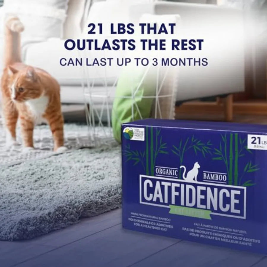 Organic Bamboo Cat Litter Unscented Dust Free Odor Control