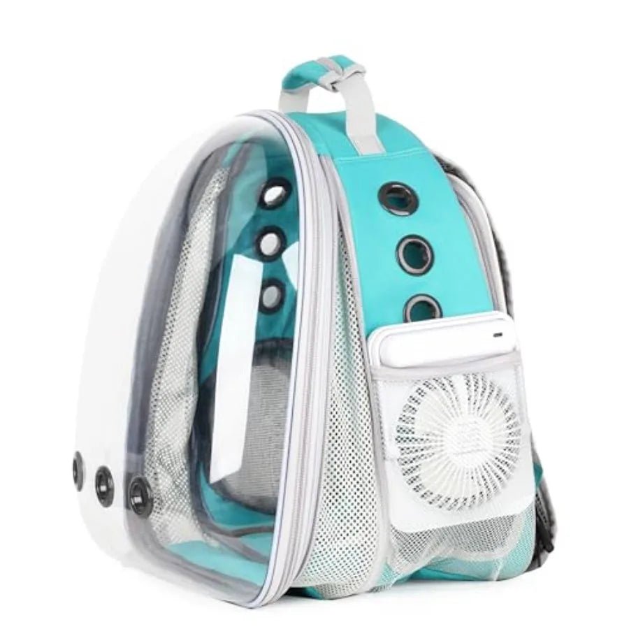 Bubble Expandable Cat Backpack For Puppies And Small Pets With Mini Fan