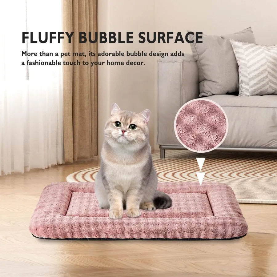 Washable Soft Pet Sleeping Mat With 3D Bubble Pattern