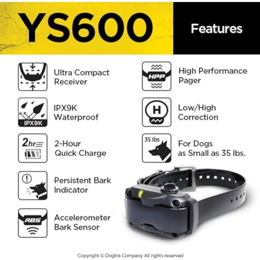 YS600 Rechargeable Waterproof Bark Collar For Outdoor Training