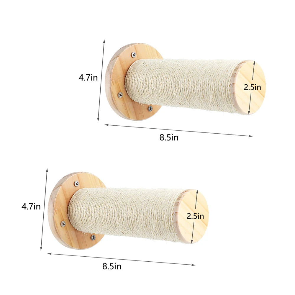 PETRAVEL Cat Wall Mounted Climbing Shelf Four Step Scratching Post